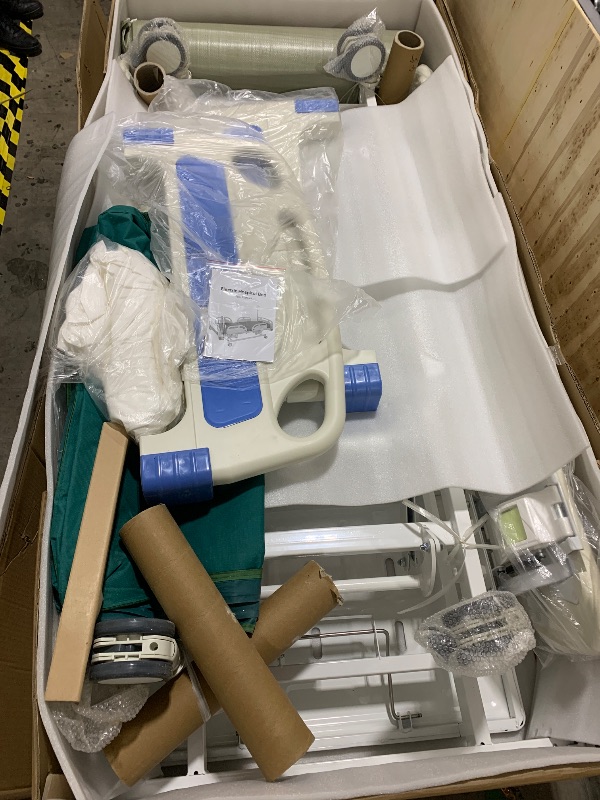 Photo 1 of RESTISLAND Hospital Bed Electric 5 Function with Trendelenburg & Reverse Trendelenburg, 5" Lockable Casters for Home Hospital Use, 530LBS Loading, with IV Pole, Mattress, Includes Sheets (2X)