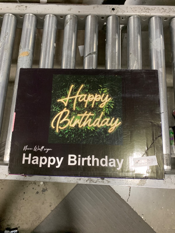 Photo 1 of Kavaas Happy Birthday Neon Sign 16.5" x 12.2", Small Neon Happy Birthday Sign for Backdrop with Dimmable Switch - Birthday Light Up Sign Party Decoration?Warm White