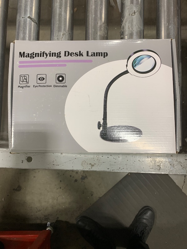 Photo 1 of Krstlv 10X Magnifying Glass with Light and Stand, 5 Color Modes Stepless Dimmable LED Lighted Desk Lamp, Hands Free Magnifier with Flexible Goose-Neck for Craft Hobby Painting Sewing Close Work
