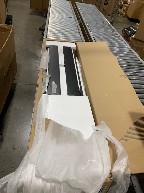 Photo 1 of Plank+Beam Modern Solid Wood Console Table, 56 Inch, Sofa Table, Narrow Entryway Table for Hallway, Behind The Couch, Living Room, Foyer, Easy Assembly, Black