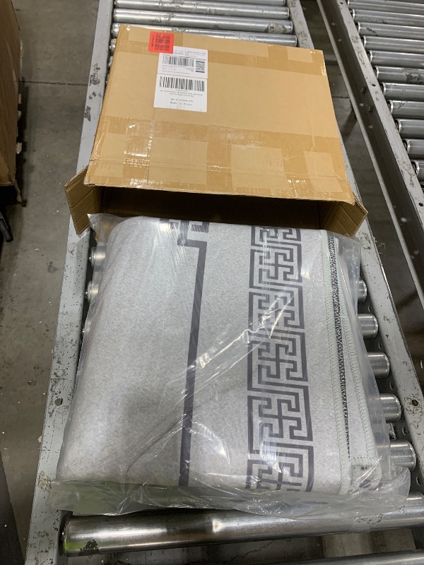 Photo 1 of Airsell Area Rugs, Low-Profile Non-Slip Modern Carpet for Living Room and Bedroom, Lightweight Easy Clean Rug for Dining Room, Hallway,Pet Room (5x8 Ft Grey Modern A-06 Area Rug)