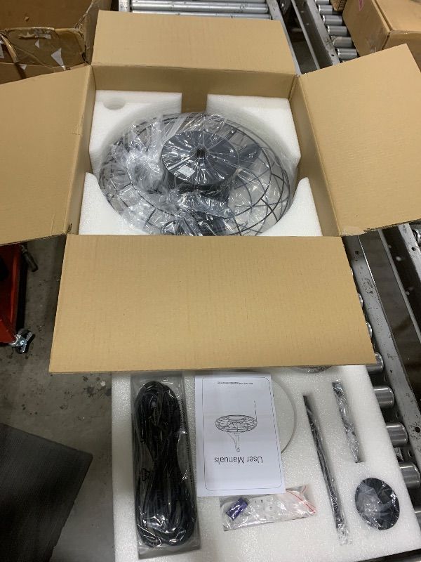 Photo 1 of ZMISHIBO Outdoor Ceiling Fans with Light for Patios,Waterproof Gazebo Fan with Remote Control Smart App,3CCT Dimmable,Plug in Caged Ceiling Fan with Pull Chain for Porch Pergola,Black