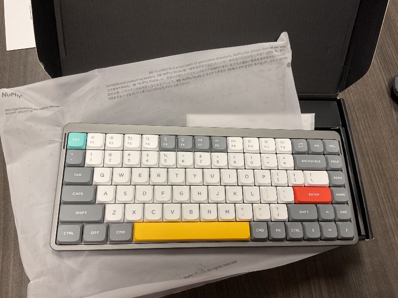 Photo 2 of nuphy Air75 V3 Hot Swappable Wireless Mechanical Keyboard, 84 Keys 75% Custom Low Profile Keyboard with Knob, RGB Backlit, Gasket Mounted, Support Bluetooth/2.4GHz/USB-C,Black-Blush Nano