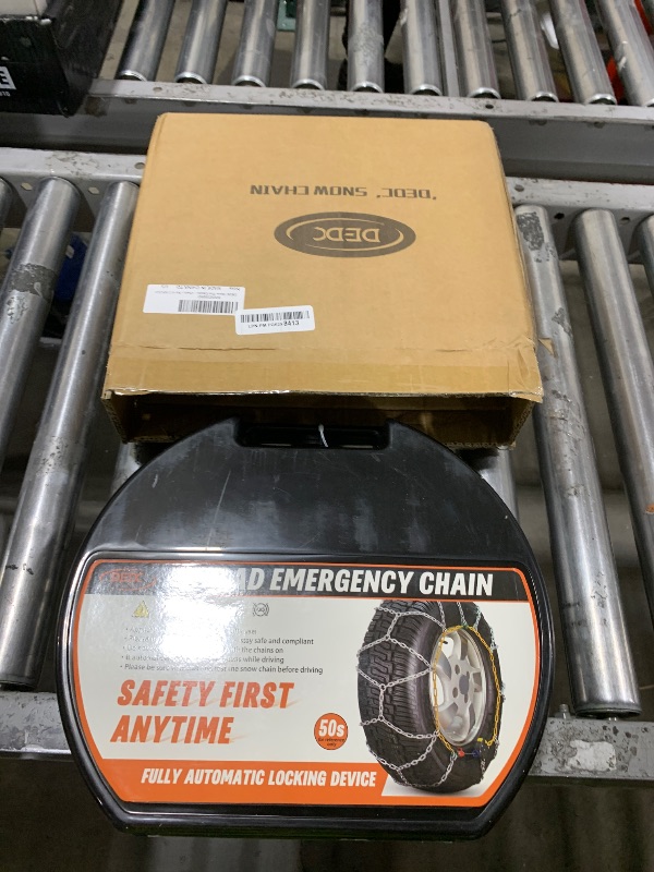 Photo 1 of DEDC Snow Chains for SUV Tire Chains Compatible with Tesla Model Y Cars 1 Min Quick Fit Easy Chainsaw Reusable Universal Emergency Traction Chain Tire Width 235 245 255 265 275 - Set of 2 MS1521