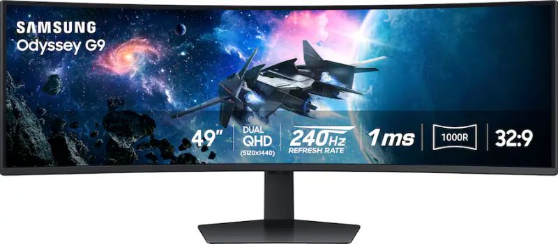 Photo 1 of Samsung - 49" Odyssey 1000R Curved Dual QHD 240Hz 1ms FreeSync Gaming Monitor with HDR1000 (HDMI x2, DP, USB) - Black