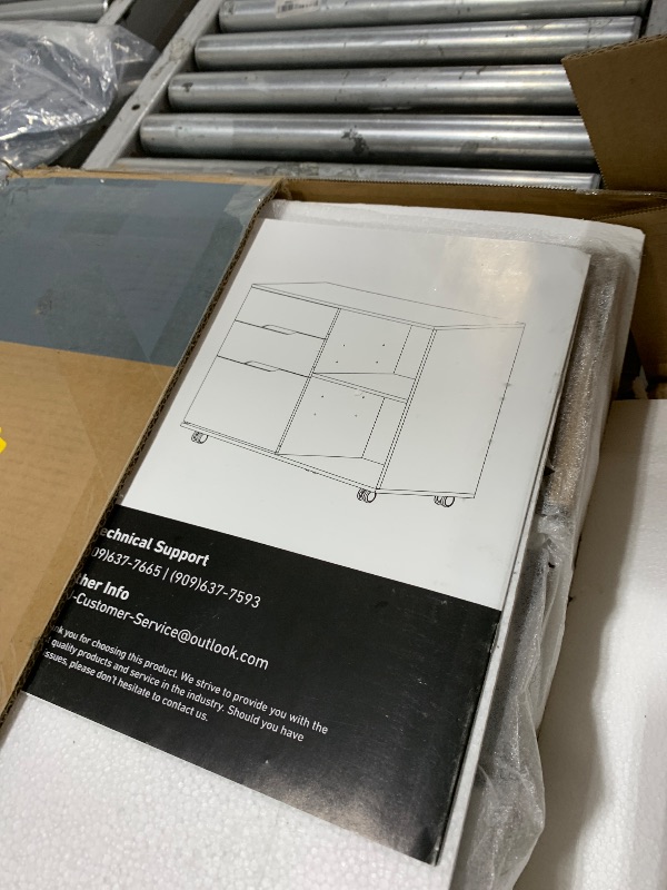 Photo 1 of Simple Deluxe 3-Drawer File Cabinet, Lateral Mobile Filing Cabinet Wood Storage Organizer 