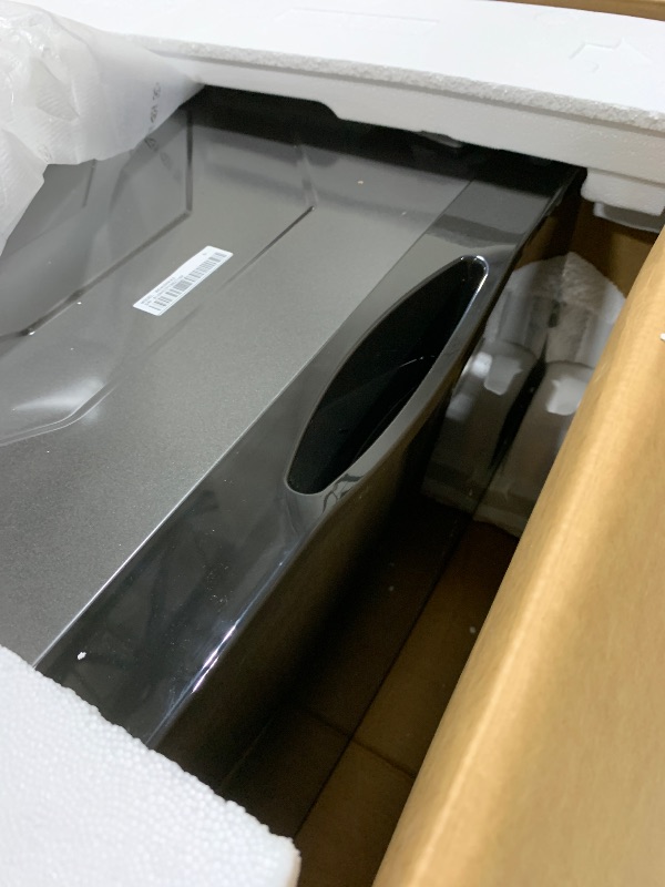 Photo 1 of SAMSUNG 27-Inch Washer Dryer Pedestal Stand w/ Pull Out Laundry Storage Drawer, Stainless Steel, WE402NV/A3, Brushed Black