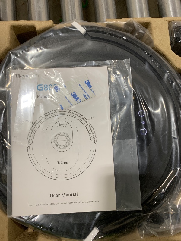 Photo 1 of Tikom Robot Vacuum and Mop Combo, 5000Pa Robotic Vacuum Cleaner, 150 Min Max, App & Remote Control, Ideal for Hard Floor, Carpet, Pet Hair, Self-Charge(G8000 Max)