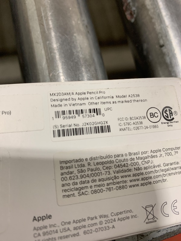 Photo 1 of Apple Pencil Pro: Latest Model - Device Compatibility Check Required - Pixel-Perfect Precision, Tilt and Pressure Sensitivity, Perfect for Note-Taking, Drawing, and Art. Charges and Pairs Magnetically