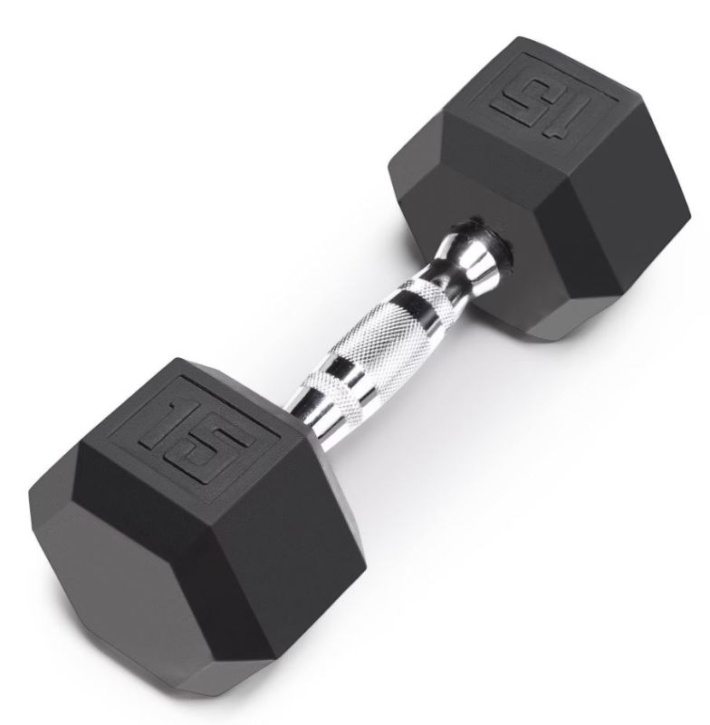 Photo 1 of Cap Barbell 15 LB + 5 LB Rubber Coated Hex Dumbbell Hand Weight Set