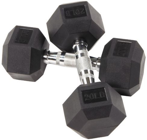 Photo 1 of Balancefrom Rubber Encased Hex Dumbbells, 20 lbs Pair