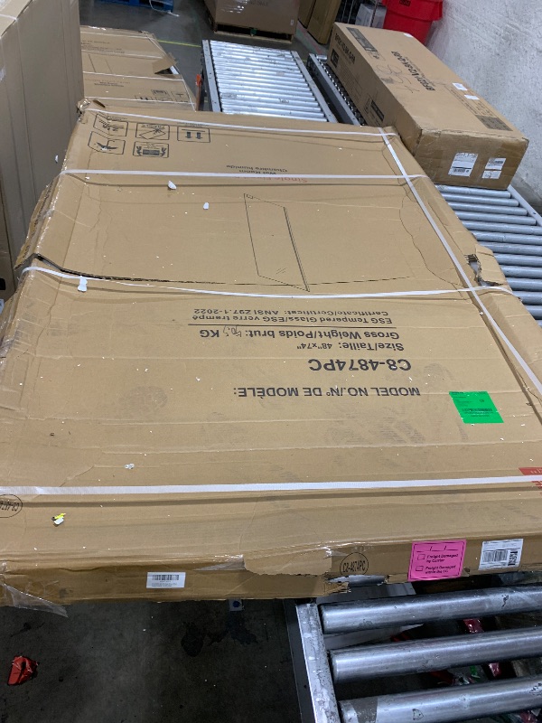 Photo 1 of JUST GLASS****************** 48"×74" Fixed Glass Shower Panel, Bathroom Shower Doors 5/16"(8mm) Thick Clear Tempered Glass Panel, Chrome Silver Frameless Shower Door