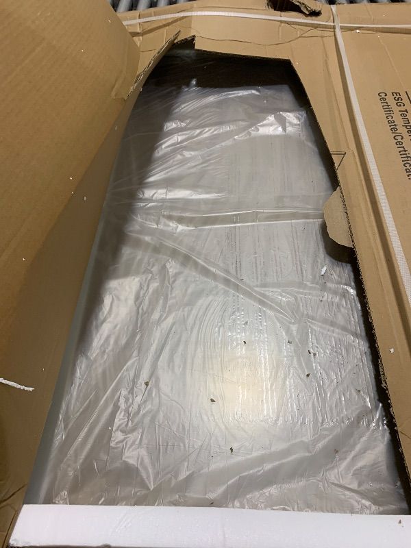 Photo 1 of 48"×74" Fixed Glass Shower Panel, Bathroom Shower Doors 5/16"(8mm) Thick Clear Tempered Glass Panel, Chrome Silver Frameless Shower Door