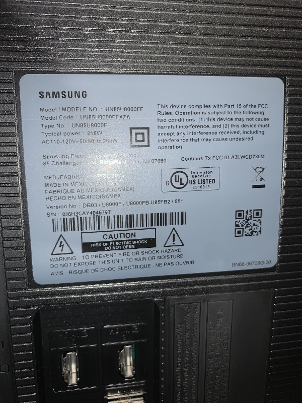 Photo 1 of Samsung 85-Inch Class Crystal UHD U8000F 4K Smart TV (2025 Model) Endless Free Content, Crystal Processor 4K, MetalStream Design, Knox Security, Alexa Built-in