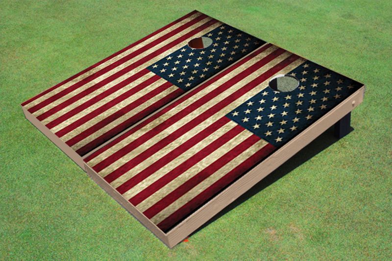 Photo 1 of American Flag Themed Cornhole Board Set