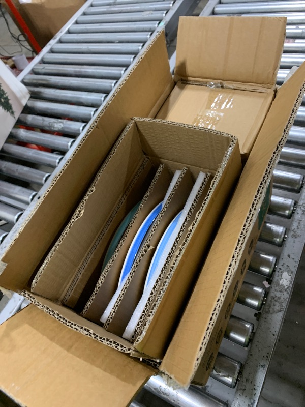 Photo 1 of vancasso Bonita Blue Dinnerware Sets, Plates and Bowls Set for 4, 12 Pieces Stoneware Dinnerware Set, Dishwasher and Microwave Safe