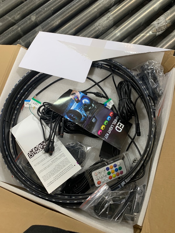 Photo 1 of DREAMOTOR 4PCS 15.5" RGB LED Wheel Ring Lighting Kit with Turn Signal and Braking Function, Car Wheel Lights with APP & Remote Control, Car Rim Lights Compatible with Jeep Trucks SUV Car