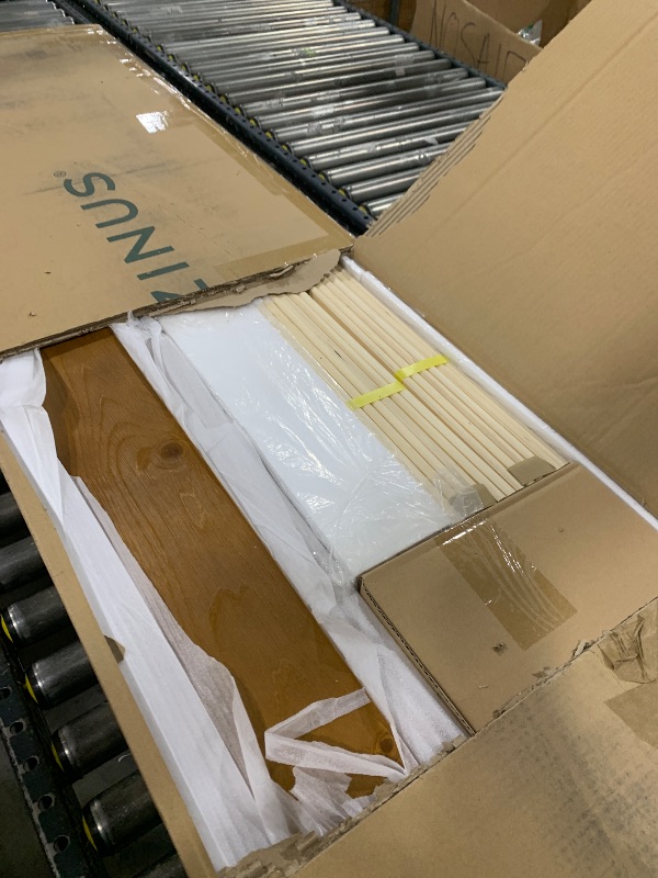 Photo 1 of Zinus Alexis Deluxe Wood Platform Bed Frame with Headboard, Wood Slat Support, No Box Spring Needed, Easy Assembly, Rustic Pine, Full