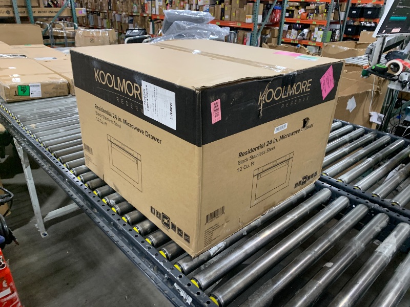 Photo 1 of KoolMore Reserve 24 in. 1.2 cu. ft. Microwave Drawer with Electric Door Opening, 10 Power Levels, Sensor Cooking, Melt, Defrost, Bake, Roast, Broil, 1500 Watts, UL Certified in Black Stainless-Steel