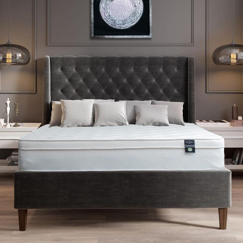 Photo 1 of Aylas Furniture Full Mattress 12 Inches 54X75 White – Medium Firm Hybrid for Bed – Full Size Mattress Bonnell Springs Tight Euro Top High Density & Cool Comfort Foam 