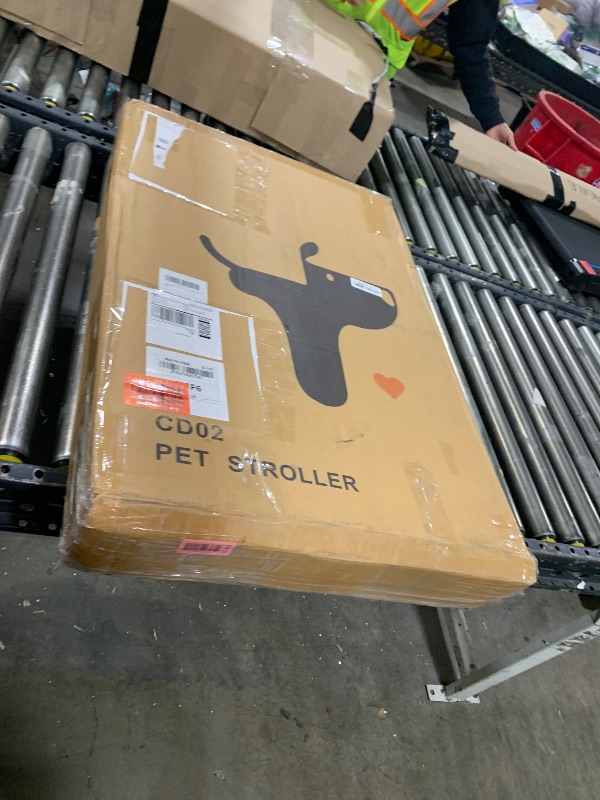 Photo 1 of Totoro ball Dog Stroller for Large Dogs One-Click Folding 4 Wheel Foldable Dog Stroller for 2 Dogs with Storage Pocket Suitable for Pets Up to 80LBS (Black, Large)