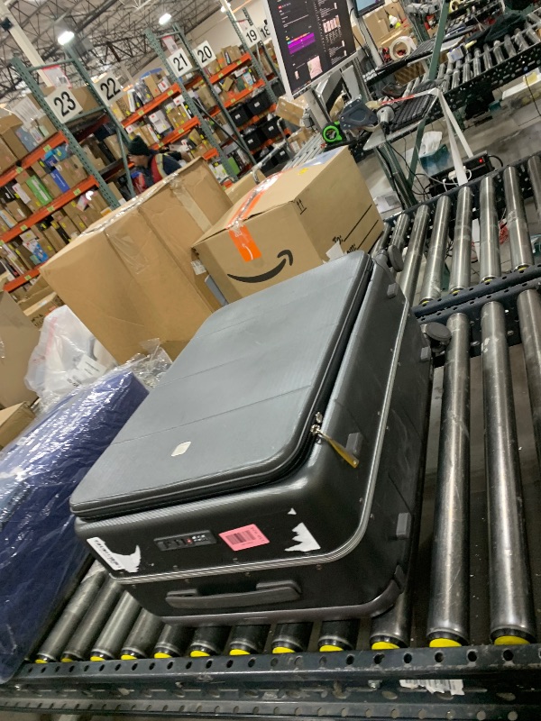 Photo 1 of Hanke Top Opening 24 Inch Luggage with Spinner Wheels, Aluminum Frame All-PC Hard Shell Medium Suitcase, Trunk Wide Handle Luggage for Travel, TSA Checked-Medium (Graphite Grey, 69L)