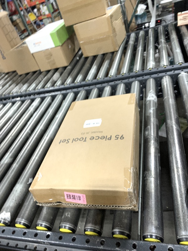 Photo 1 of TLGREEN 95 Piece Tool Set, Tool Kit, Mechanics Tool Set, Portable Toolbox with Adjustable Wrench Pliers Socket Bits, with Plastic Toolbox Storage Case, for House Apartment Garage (Yellow)