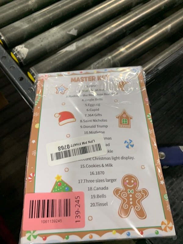 Photo 1 of 104Pcs Christmas Party Trivia Game Cards Xmas Festival Guessing Activity Christmas Question and Answer Cards for Adults Family Friends Coworkers Groups Winter Holiday Party Supplies (Gingerbread)