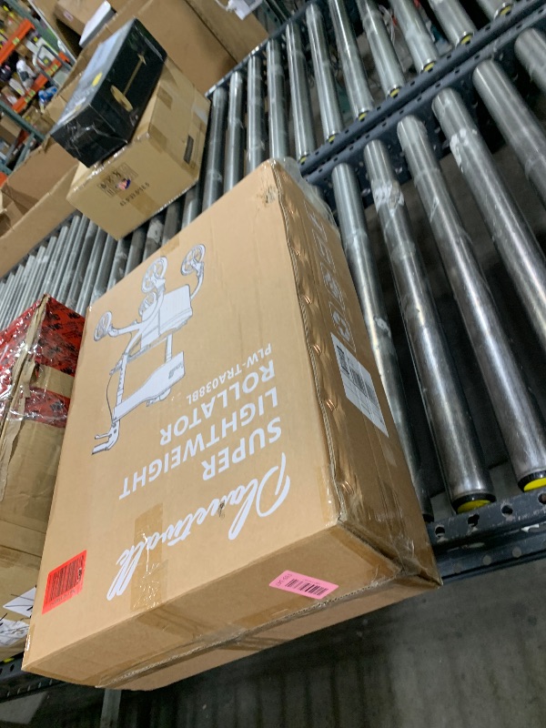 Photo 1 of PLANET WALK Super Lightweight Rollator Walker for Seniors, Foldable Rolling Walker with Seat and 8" Rubber Wheels for All Terrain, Unique Design Aluminium Frame Sturdy Walkers for Traveling - Black