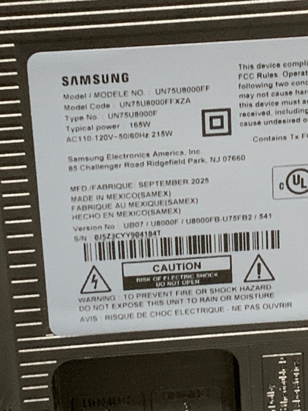 Photo 1 of Samsung 75-Inch Class Crystal UHD U8000F 4K Smart TV (2025 Model) Endless Free Content, Crystal Processor 4K, MetalStream Design, Knox Security, Alexa Built-in