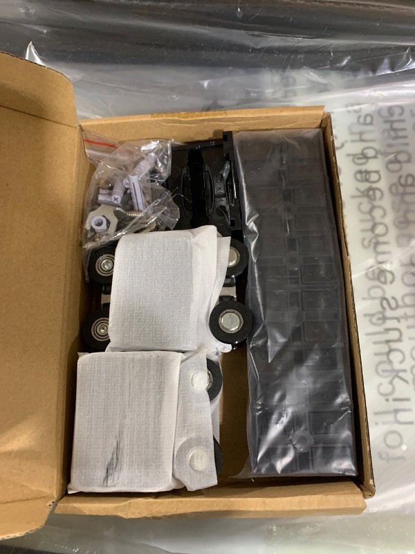 Photo 1 of Glass Shower Door, 55-60" W x 76" H Semi-Frameless Double Sliding Shower Door, 1/4" (6mm) Thick Tempered Clear Glass with Explosion-Proof Film Nano Coating, Matte BlackLPNPMCT2066796