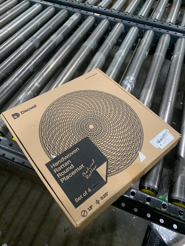 Photo 1 of Decvel 4-Pack Rattan Placemats - 13-inch Round Placemats (Blackwash) - Woven Place Mats, Round Table Mats - Wicker Chargers for Dinner Plates, Plate Chargers Boho - Rattan Decor, Kitchen Table Decor