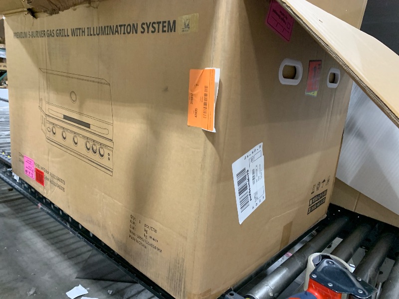 Photo 1 of Hygrill Premium XTR 40-Inch Built In Grill, Stainless Steel 5-Burner Grill Head for Outdoor Kitchen with Rear Infrared Burner and LED Lights, Natural Gas