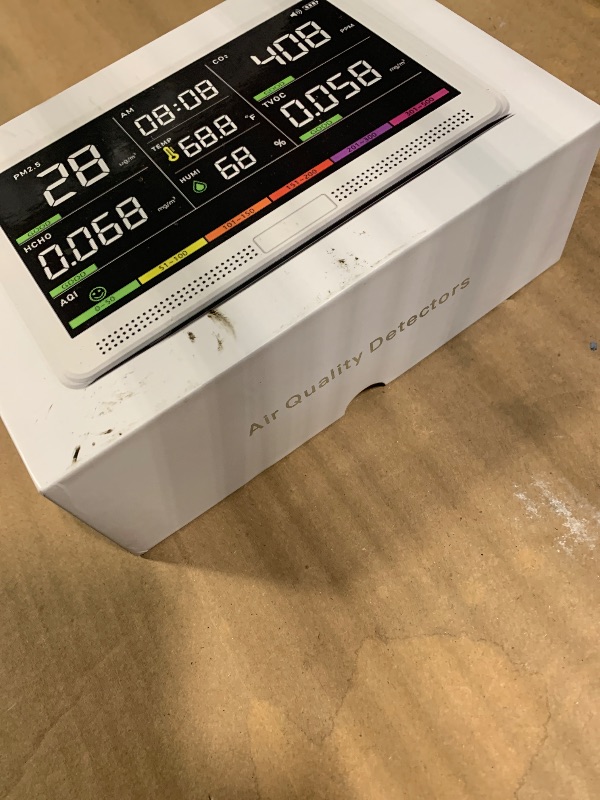 View 3 of ***SIMILAR***

16 in 1 Air Quality Monitor Indoor 7" Display 9 AQI+7 AQI Alerts, CO2 Monitor Air Quality Tester for CO2, TVOC, PM2.5 PM1.0 PM10, HCHO Temperature Humidity AQI & Time Air Quality Meter for Home
