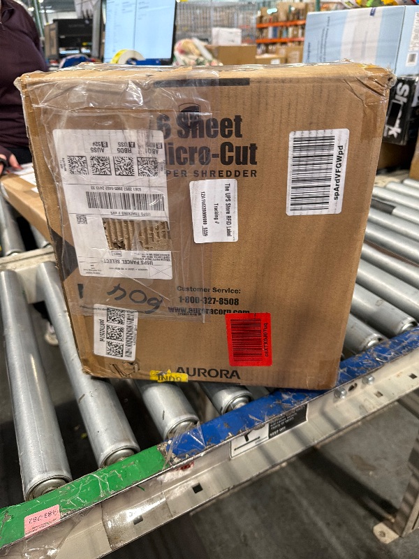 Photo 1 of ***VERY USED*** Aurora AU608MB High-Security 6-Sheet Micro-Cut Paper Credit Card Shredder with 3.5-Gallon Wastebasket, 4-Minute Continuous Running Time, Security Level P-4