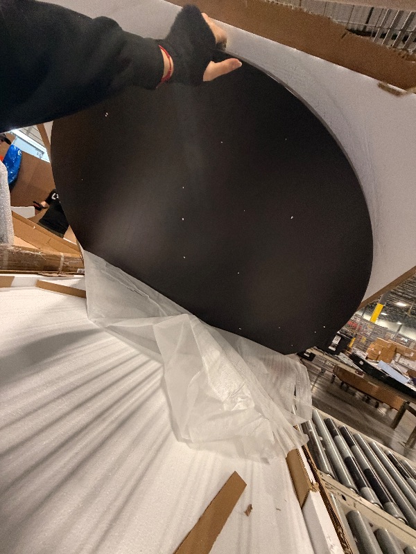 View 4 of ****JUST THE TOP PART**** NO BOTTOM PART****Roundhill Furniture Havre Pedestal Base Round Dining Table, Black