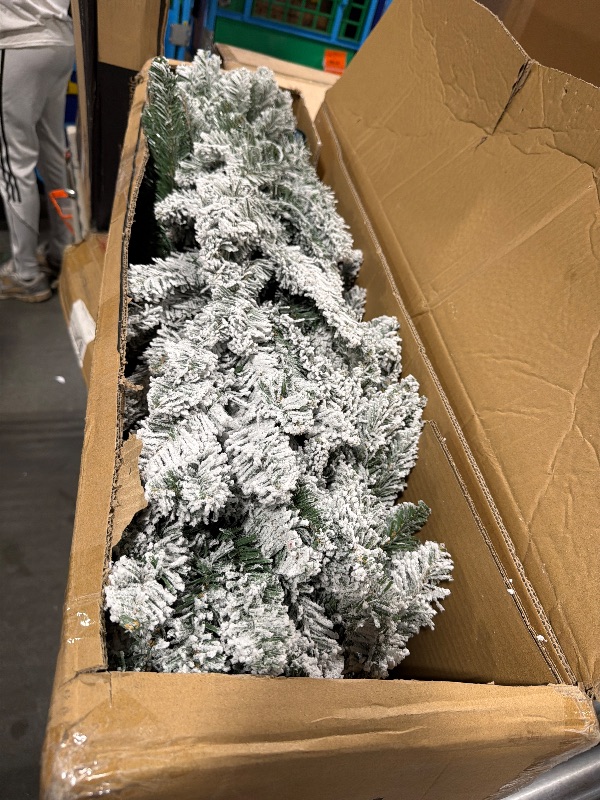 Photo 1 of ****SIMILAR ITEM****Garvee 6 Ft Artificial Christmas Tree, Pre-Lit Xmas Tree with 350 Colorful Lights & 876 Branch Tips, Snow Flocked Xmas Tree with Foldable Metal Stand, Full & Realistic Appearance for Holiday Decor