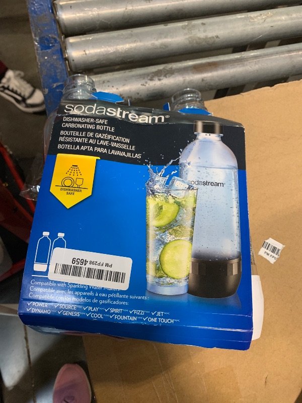 Photo 1 of **The covers are missing.** Dishwasher Safe 1L Classic DWS Carbonating Bottle White (twinpack), Pack of 2