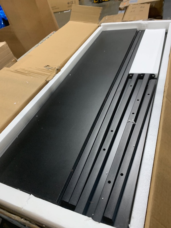 Photo 1 of **SIMILAR**
**MISSING screws** Tribesigns 71 inch Executive Desk, L Shaped Desk with Cabinet Storage, Executive Office Desk with Shelves, Business Furniture Workstation for Home Office, Brown and Black