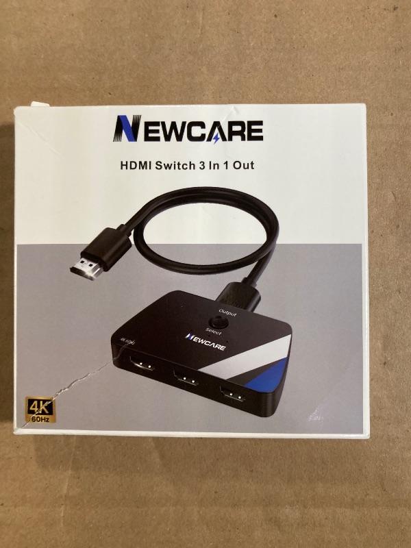 Photo 1 of [Upgrade] HDMI Switch 3 in 1 Out, 4K@60Hz HDMI 2.0 Switch Splitter with 2.6FT Long HDMI Cable, 3-Port HDMI Switcher Selector, Supports 4K 30Hz 3D 1080P HDCP2.2 for PS5 Xbox DVD Player Fire Stick PC