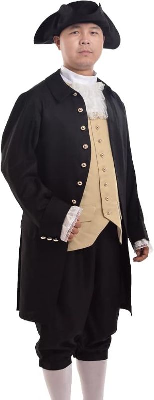 Photo 1 of **INCOMPLETE, ONLY INCLUDES JACKET** Colonial Uniforms Rococo Men Colonial Patriotic Costume Set Medieval Alexander Jacket Vest Pants Uniform Outfit, L