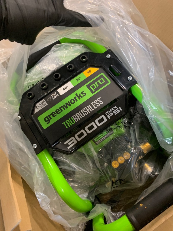 Photo 1 of ** USED/ UNTESTED** Greenworks Pro Brushless 3000 PSI (CSA Certified) 2.0 GPM Max / 1.1 GPM Electric Pressure Washer (Rugged Steel Frame, 25 FT Hose, 35 FT GFCI Power Cord)