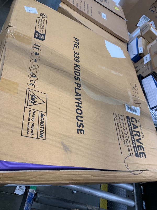 Photo 1 of ** USED ** Kids Cottage Playhouse with Magnetic Dartboard, Basketball Hoop, Ring Toss & Soccer Goal – Indoor & Outdoor Playhouse