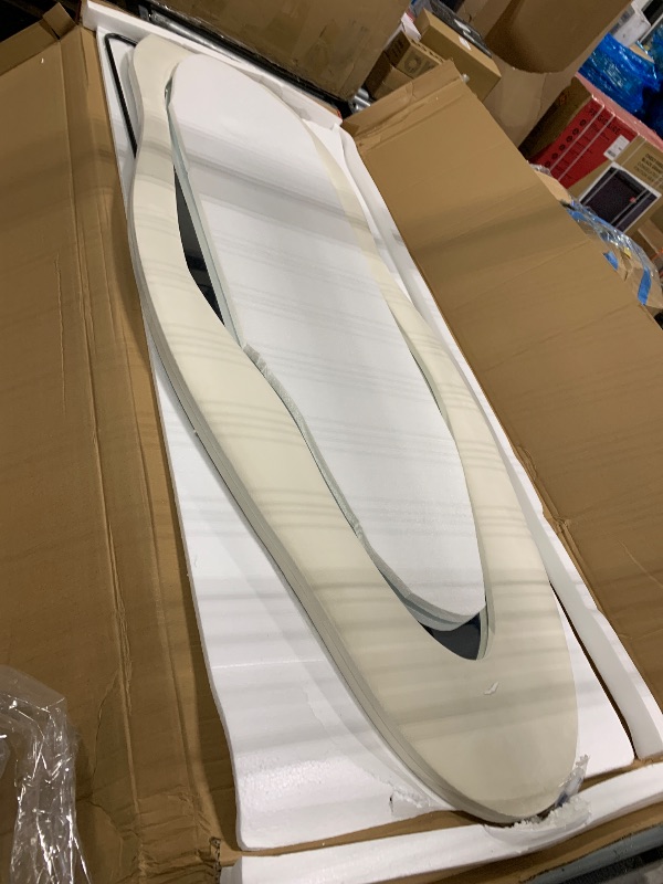 Photo 1 of ** similar ** ZMYCZ Wavy Floor Mirror, Irregular Full Length Mirror, Full Length Standing Mirror, Flannel Frame Mirrors Floor Length, Hanging or Leaning Wall Mounted Mirrors for Bedroom, No Stand (White)