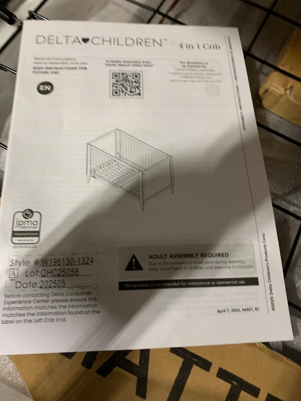 Photo 1 of ** NEW ** Delta Children Ollie 4-in-1 Convertible Crib - Greenguard Gold Certified, Walnut Espresso