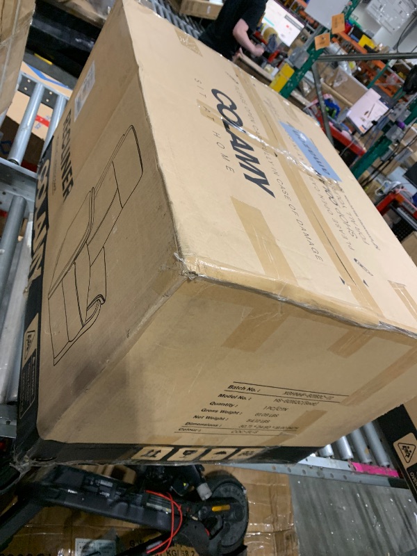 Photo 1 of ** SET TWO BOX  SEAT AND BACK&ARMS** COLAMY Push Back Recliner Chair, Upholstered Leather Recliner with Footrest 118-150 Degree Adjustable, Comfy Modern Wingback Recliner for Living Room, Bedroom,Small Spaces,Camel