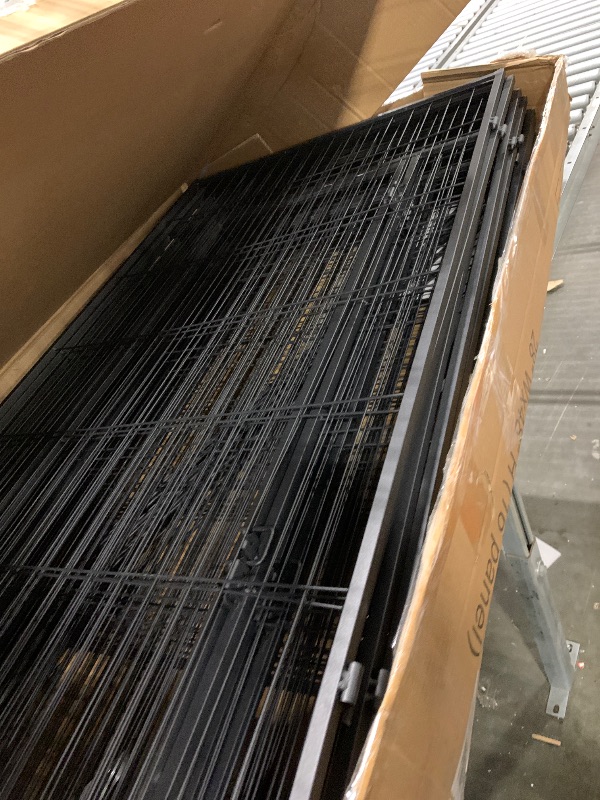 Photo 1 of ** USED** Dog Playpen,24 32 40 48 in(H) Pet Fence Outdoor for Rv Camping,Garden Fence Large Animal Barrie for Yard,11Ft(L)-56Ft(L) Black Metal Temporary Fencing