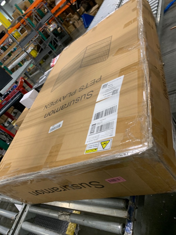 Photo 1 of ** USED** Dog Playpen,24 32 40 48 in(H) Pet Fence Outdoor for Rv Camping,Garden Fence Large Animal Barrie for Yard,11Ft(L)-56Ft(L) Black Metal Temporary Fencing