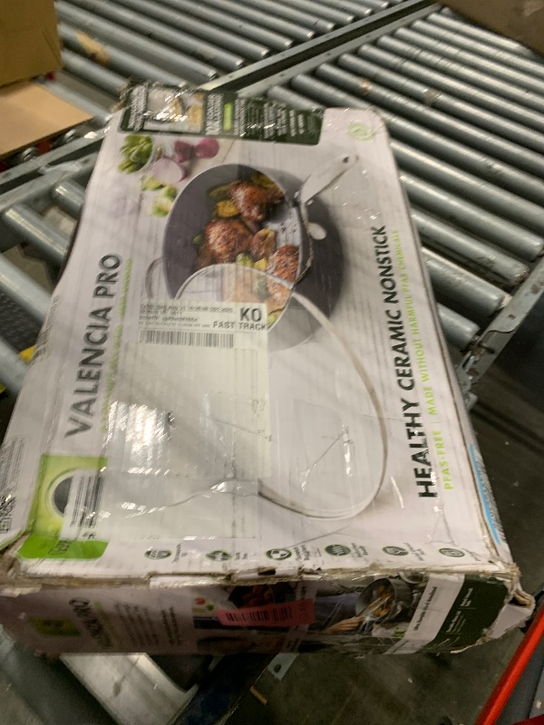 Photo 1 of ** The lid is missing ** GreenPan Valencia Pro Hard Anodized Healthy Ceramic Nonstick 4.5QT Saute Pan Jumbo Cooker with Lid, PFAS-Free, Induction, Dishwasher Safe, Oven Safe, Gray