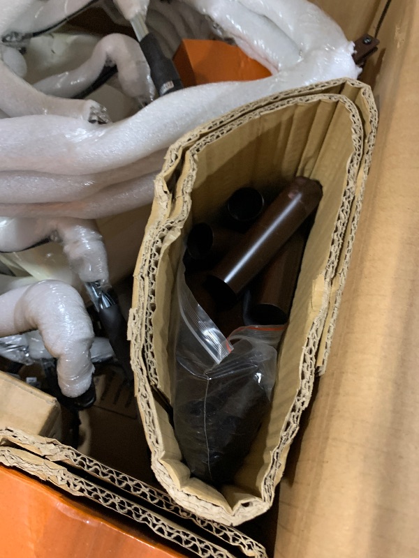 Photo 1 of ***SOME BROKEN HARDWARE*** HUANXISHA 42 Lights Large Crystal Chandeliers for High Ceilings Maria Theresa Chandelier Light Fixture Vintage Chandelier for Foyer Hallway Entryway Staircase Brown 75" H x 49.2" D